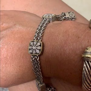 ANDREA CANDELA 18K & SS DIAMOND BRACELET